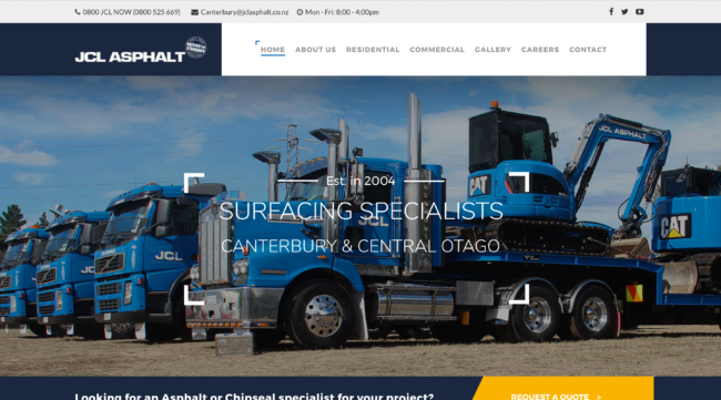 JCL ASPHALT business website hosted and designed by WDH