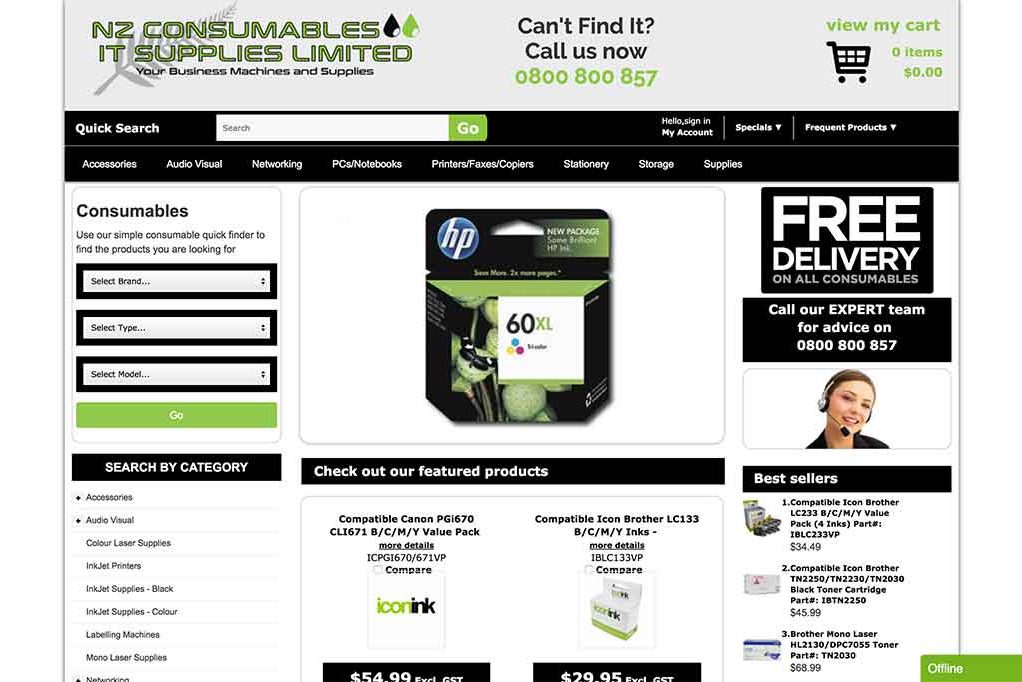 NZ Consumables website by WDH