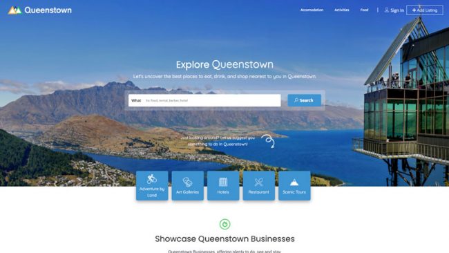 queenstown new zealand business listing website responsive website made on wordpress by WDH