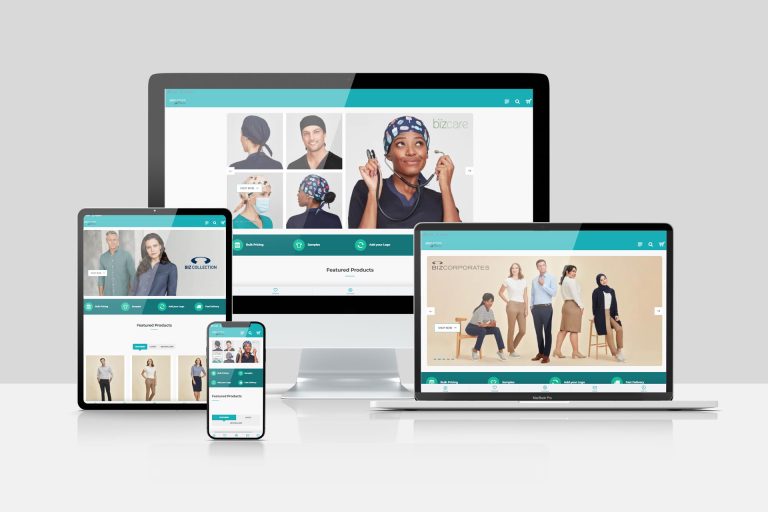 B2B Clothing website designed by WDH