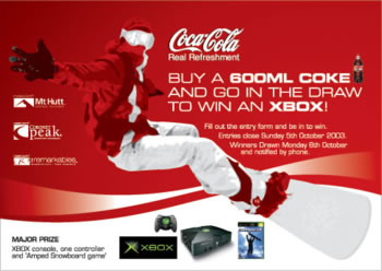 Coca-Cola New Zealand promotional campaign artwork presented as a printed poster