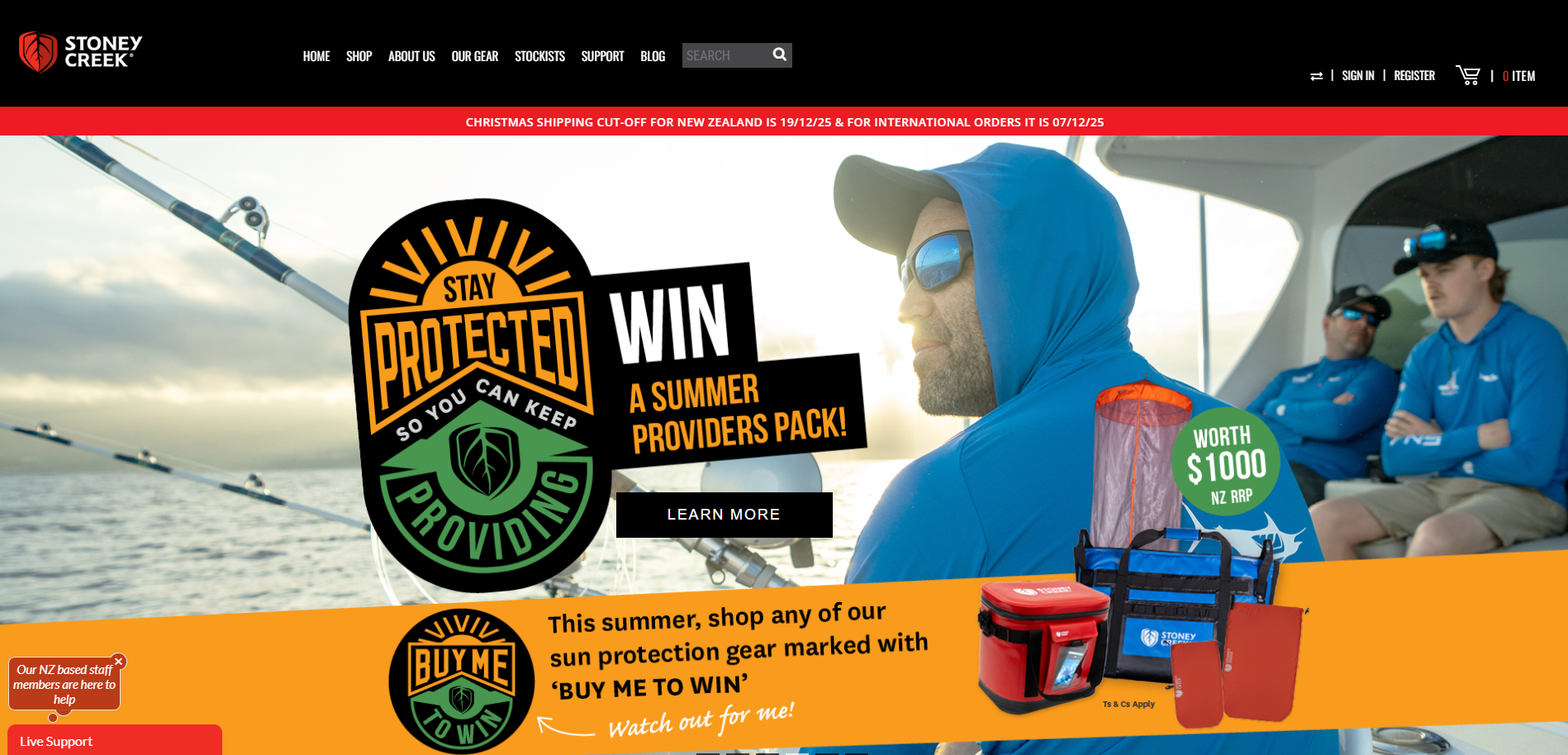 Stoney Creek ecommerce website homepage