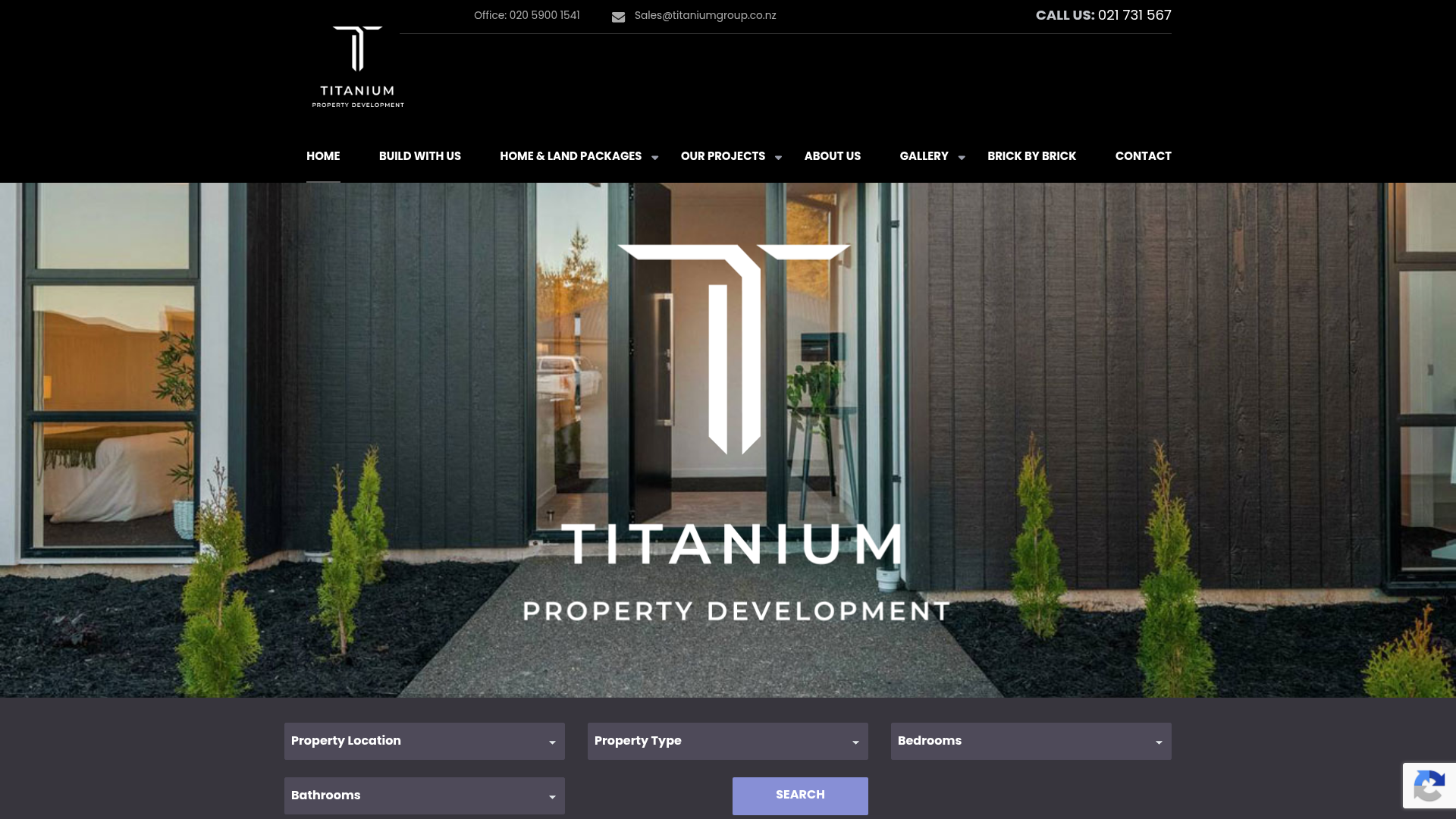 Titanium Property Development website designed by WDH